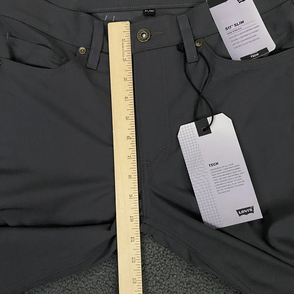 Levis 511 Slim Tech Pants Mens 31x30 Gray High Stretch 5-Pocket Chino NWT